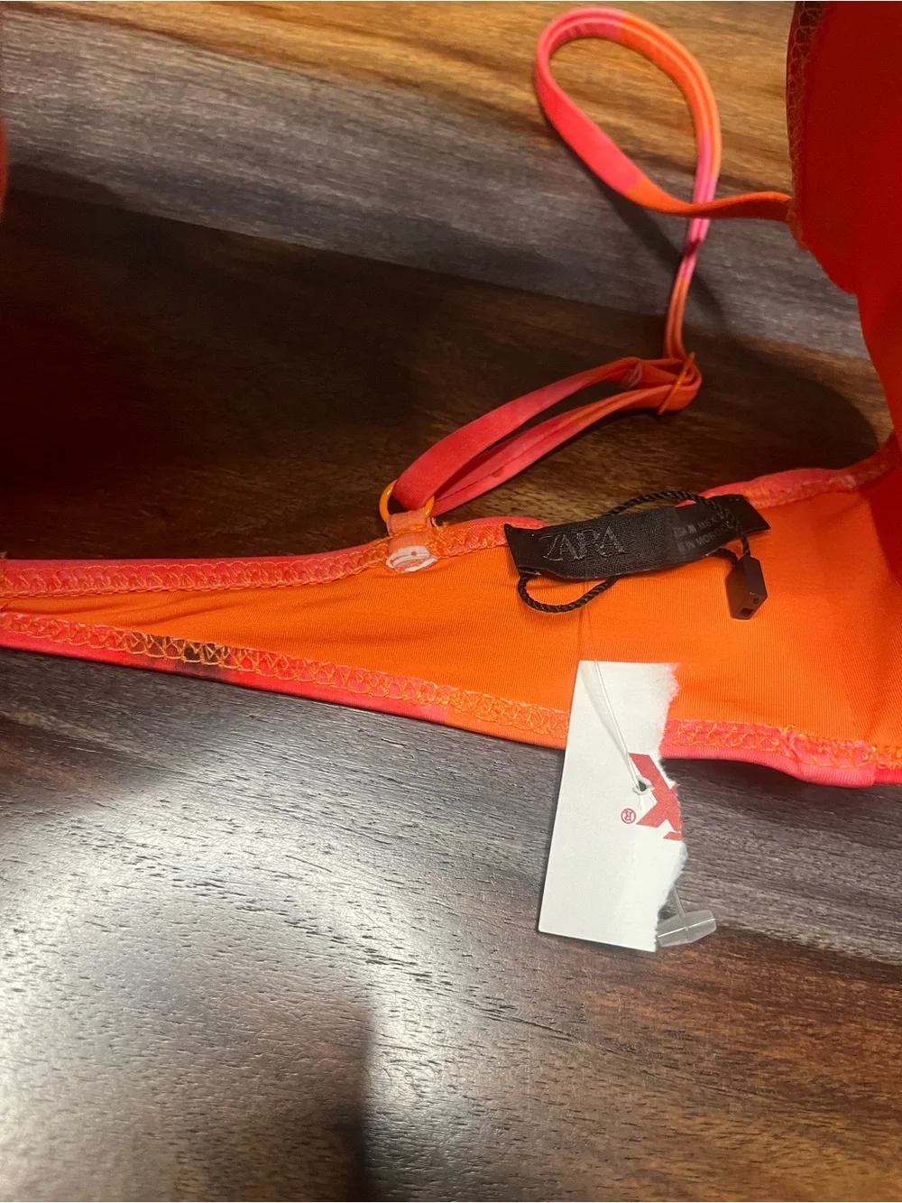 New Zara Micro Bikini Top Hibiscus Adjustable  Floral Teeny Swimsuit Tiny M